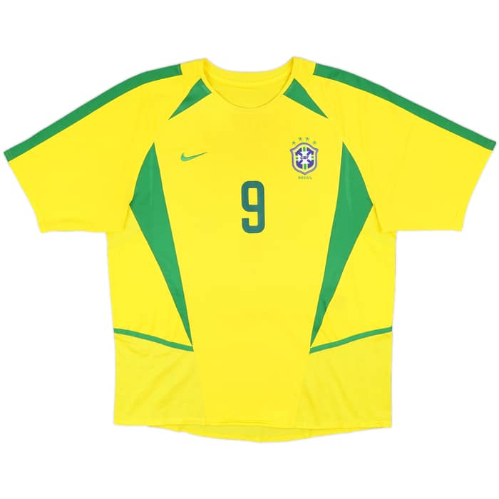 2002-04 Brazil Home Shirt Ronaldo #9 - 8/10 - (L)