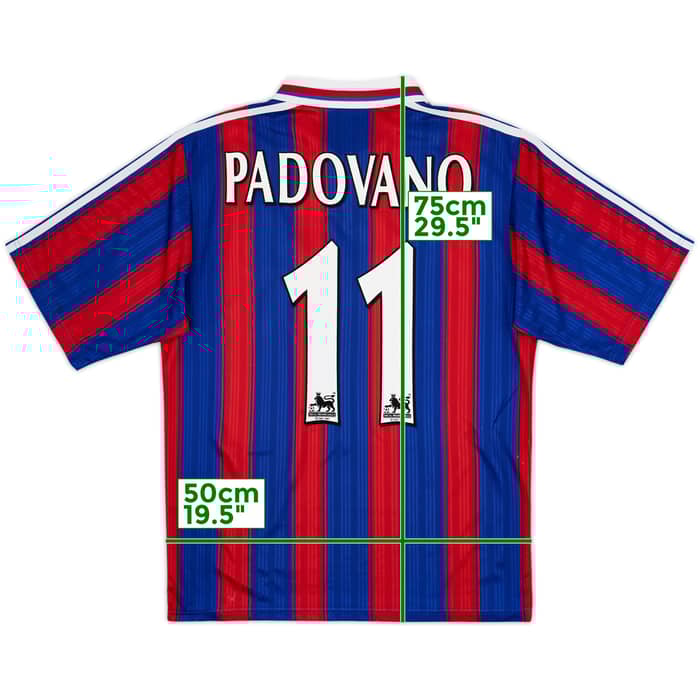 1996-98 Crystal Palace Home Shirt Padovano #11 - 7/10 - (M)