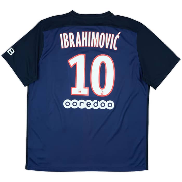 2015-16 Paris Saint-Germain Home Shirt Ibrahimovic #10 - 9/10 - (XL)