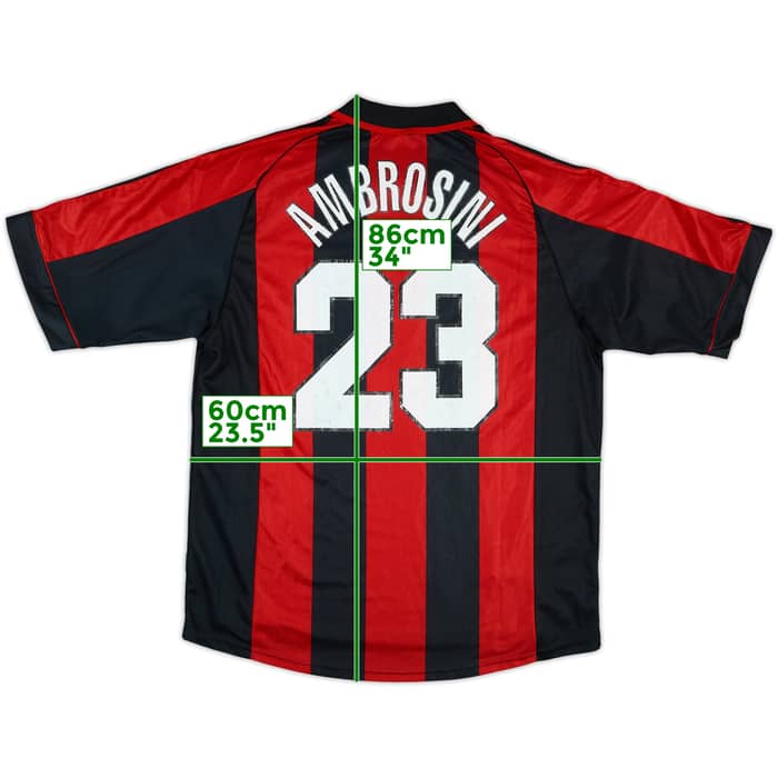 1998-00 AC Milan Home Shirt Ambrosini #23 - 6/10 - (XL)