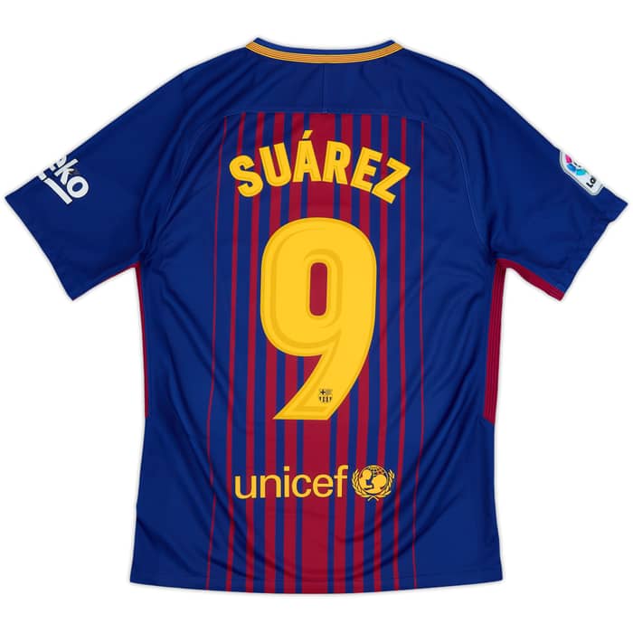 2017-18 Barcelona Home Shirt Suarez #9 - 5/10 - (S)