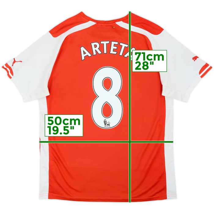 2014-15 Arsenal Home Shirt Arteta #8 - 5/10 - (M)