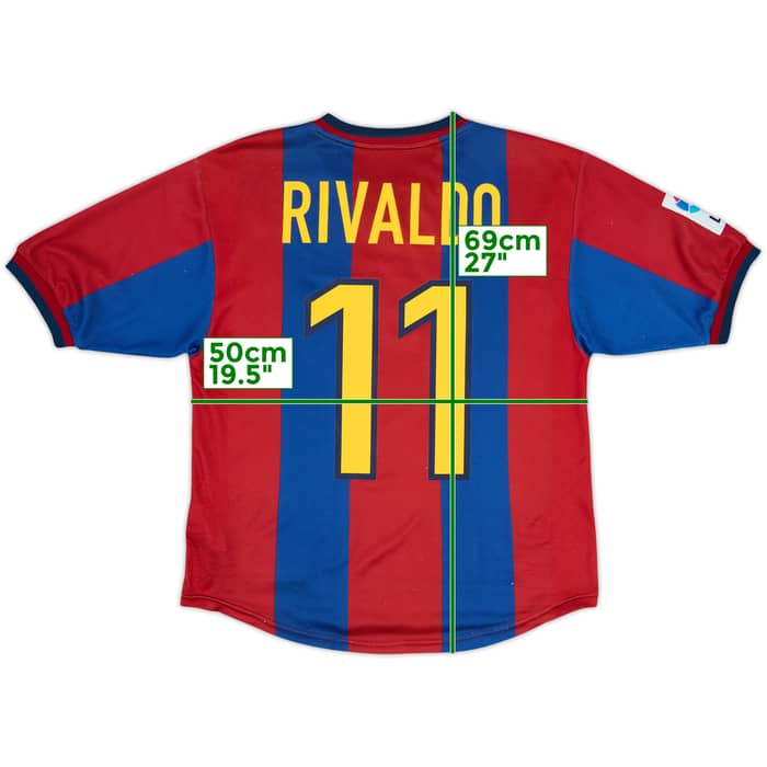 Camiseta de local del Barcelona 1998-00 Rivaldo #11 - 6/10 - (15-16 Años)