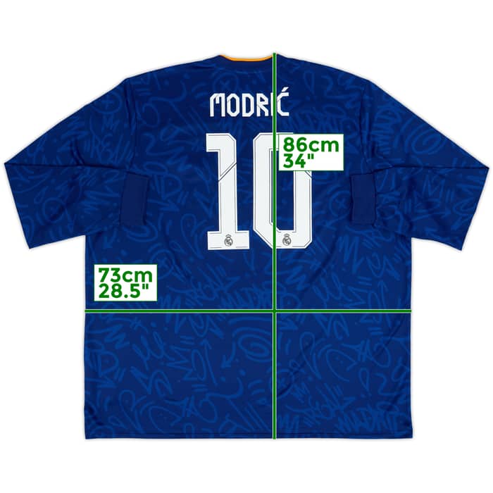 2021-22 Real Madrid Away L/S Shirt Modric #10 - 9/10 - (3XL)