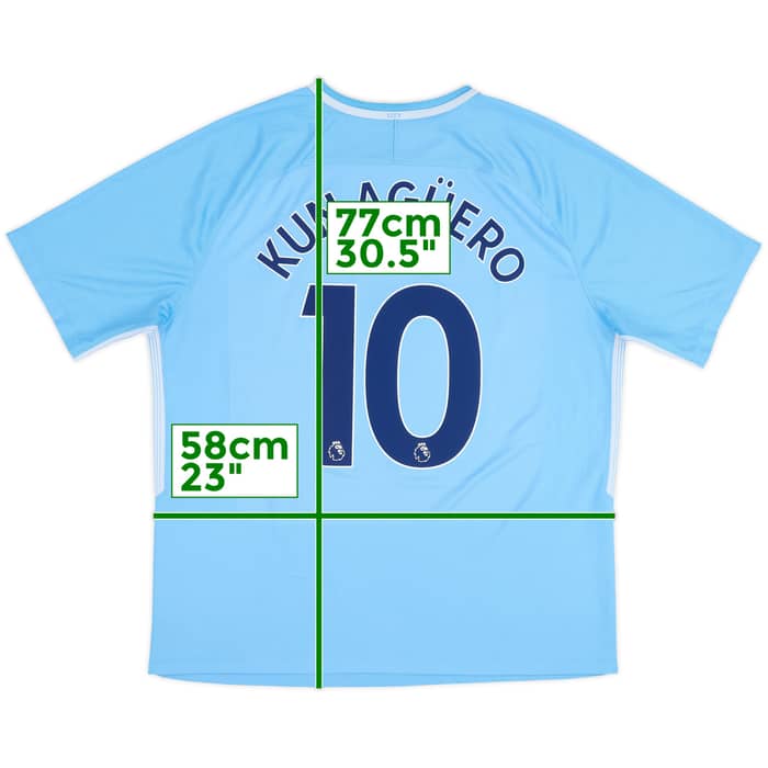 2017-18 Manchester City Home Shirt Kun Aguero #10 - 8/10 - (XL)