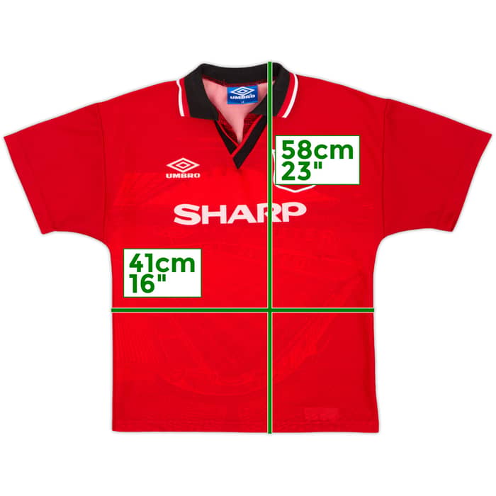 1994-96 Manchester United Home Shirt - 9/10 - (13-14 Years)