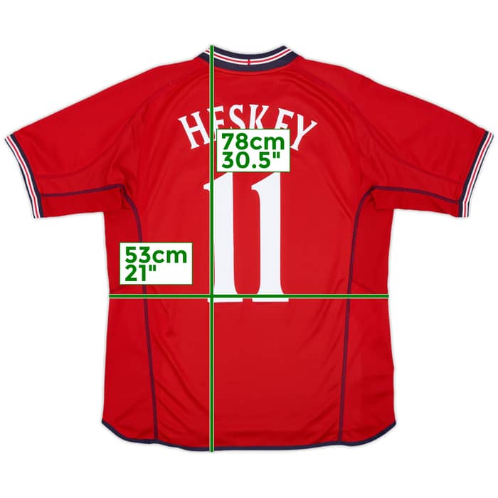 2002-04 England Away Shirt Heskey #11 - 8/10 - (L)