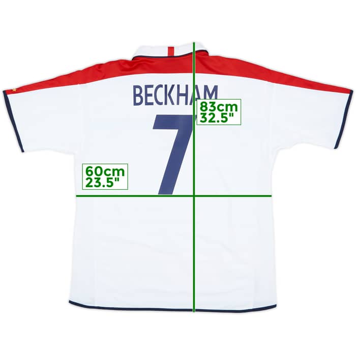 2001-03 England Home Shirt Beckham #7 - 7/10 - (XXL)