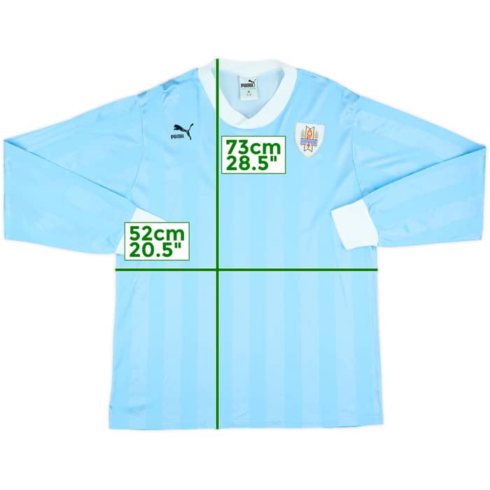 1990 Uruguay Match Issue Home L/S Shirt #19