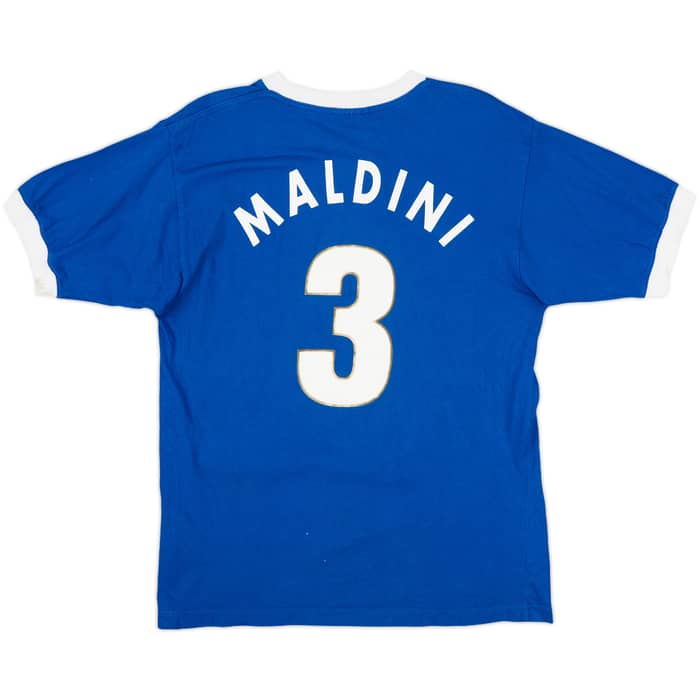 1998 Italy Nike Cotton T-Shirt Maldini #3 - 9/10 - (S)