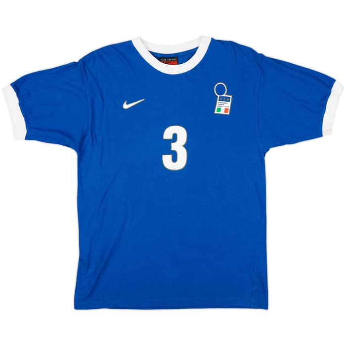 1998 Italy Nike Cotton T-Shirt Maldini #3 - 9/10 - (S)