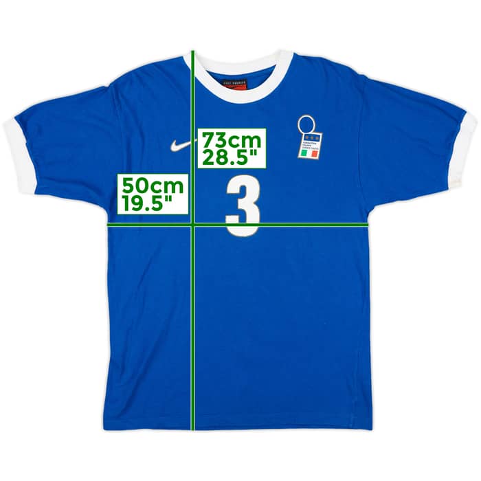 1998 Italy Nike Cotton T-Shirt Maldini #3 - 9/10 - (S)