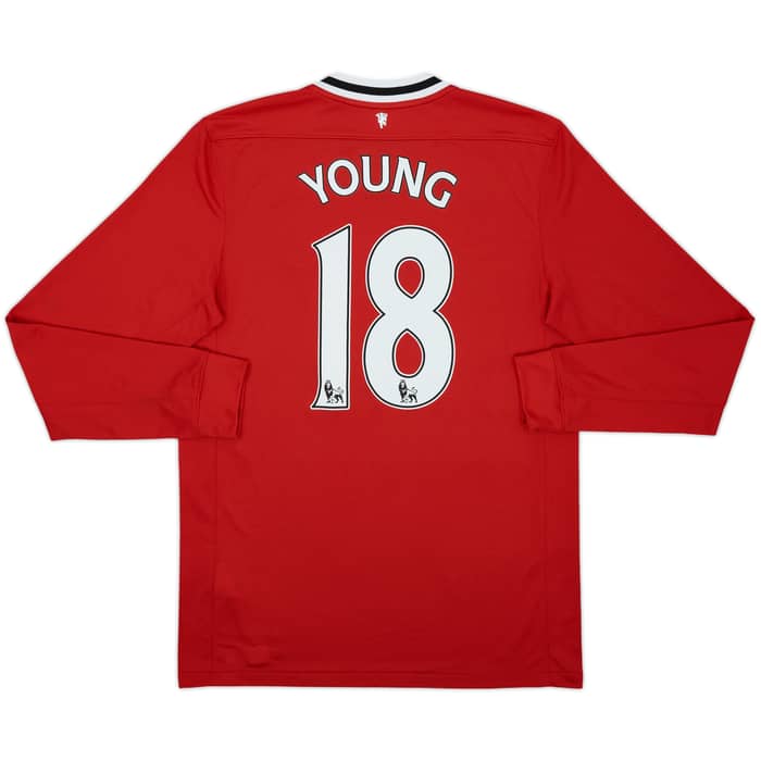 2011-12 Manchester United Home L/S Shirt Young #18 - 9/10 - (M)