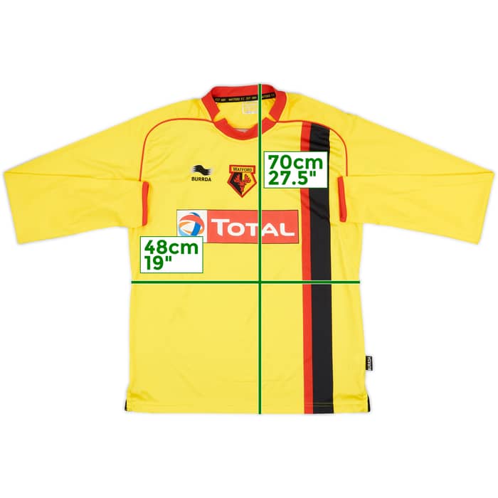 2010-11 Watford Home L/S Shirt - 9/10 - (S)