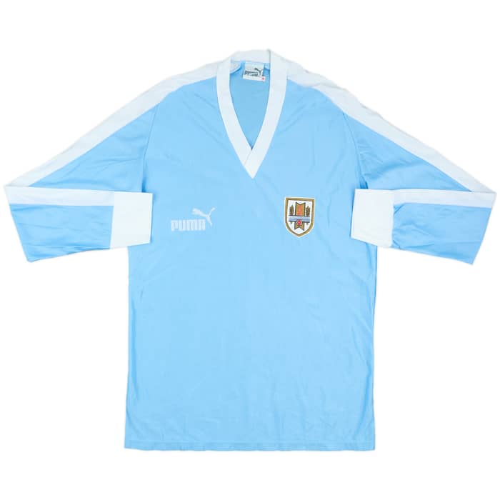 1990 Uruguay Match Issue Home L/S Shirt #18