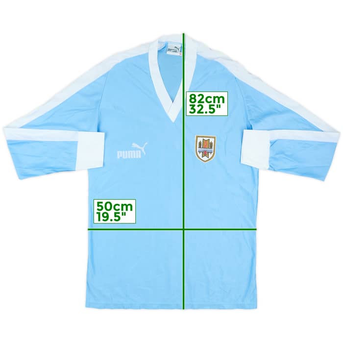 1990 Uruguay Match Issue Home L/S Shirt #18