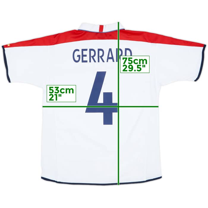 2003-05 England Home Shirt Gerrard #4 - 5/10 - (L)