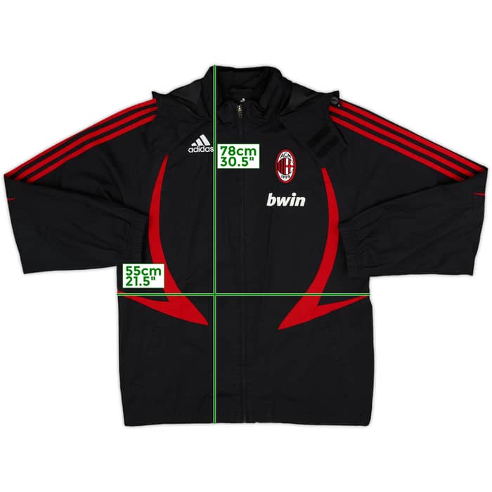 2007-08 AC Milan adidas Hooded Rain Jacket - 6/10 - (S)