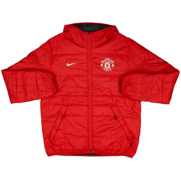 2013-14 Manchester United Nike Reversible Hooded Bench Coat - 9/10 - (XL)