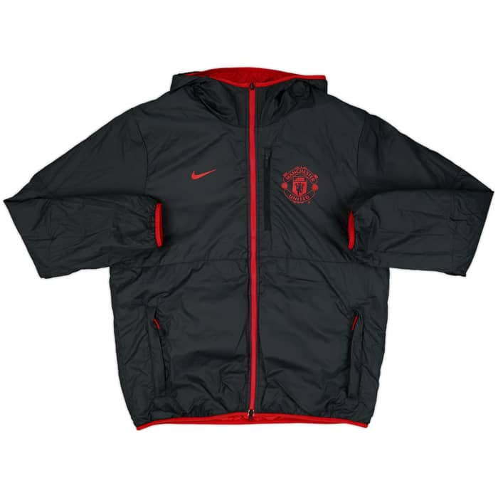 2013-14 Manchester United Nike Reversible Hooded Bench Coat - 9/10 - (XL)