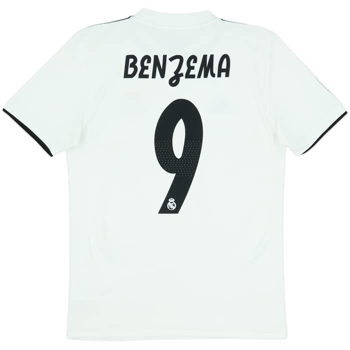 2018-19 Real Madrid Home Shirt Benzema #9 - 7/10 - (S)