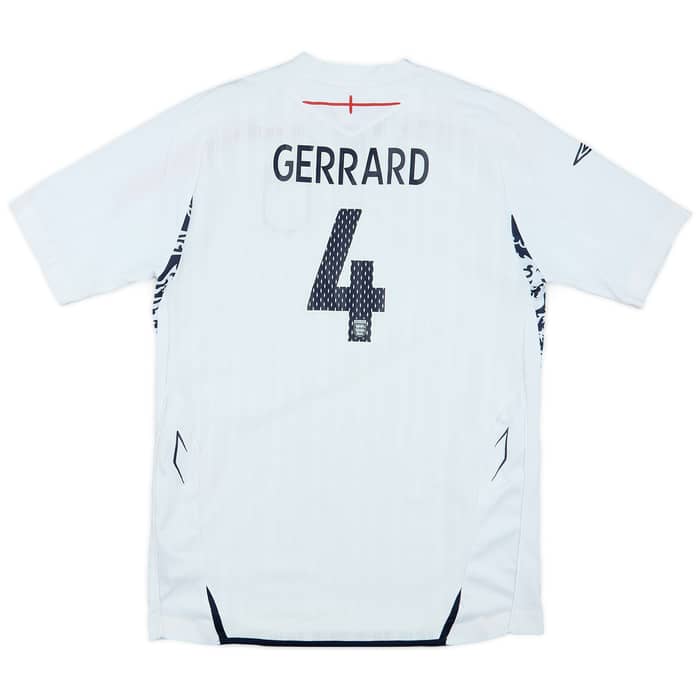 2007-09 England Home Shirt Gerrard #4 - 9/10 - (XL.Boys)