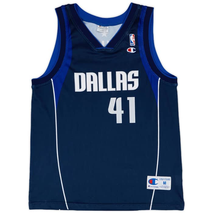 2001-10 Dallas Mavericks Nowitzki #41 Champion Away Jersey - 9/10 - (M)