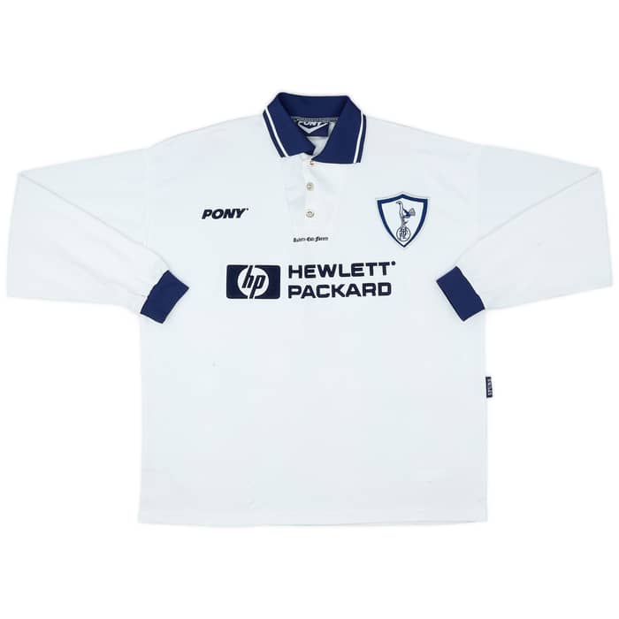 1995-97 Tottenham Home L/S Shirt Sheringham #10 - 5/10 - (XL)