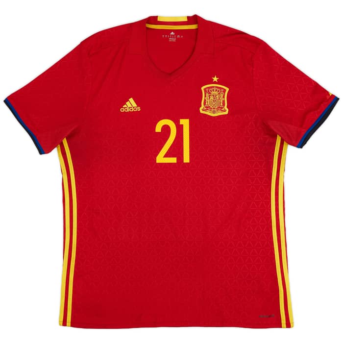2016-17 Spain Home Shirt Silva #21 - 7/10 - (XL)