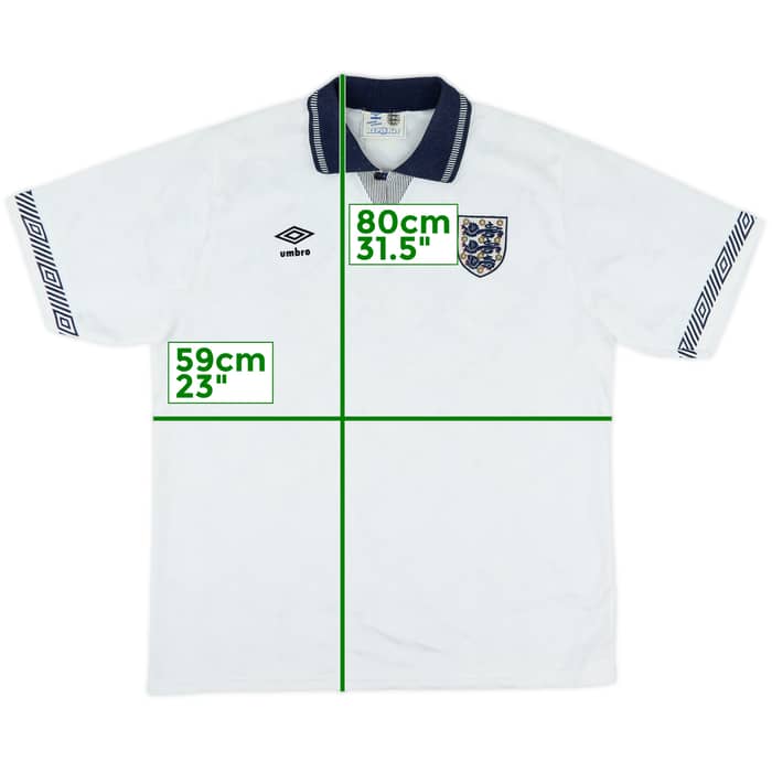 1990-92 England Home Shirt - 9/10 - (L)