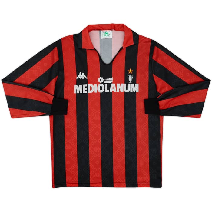 1989-90 AC Milan Home L/S Shirt - 8/10 - (L)
