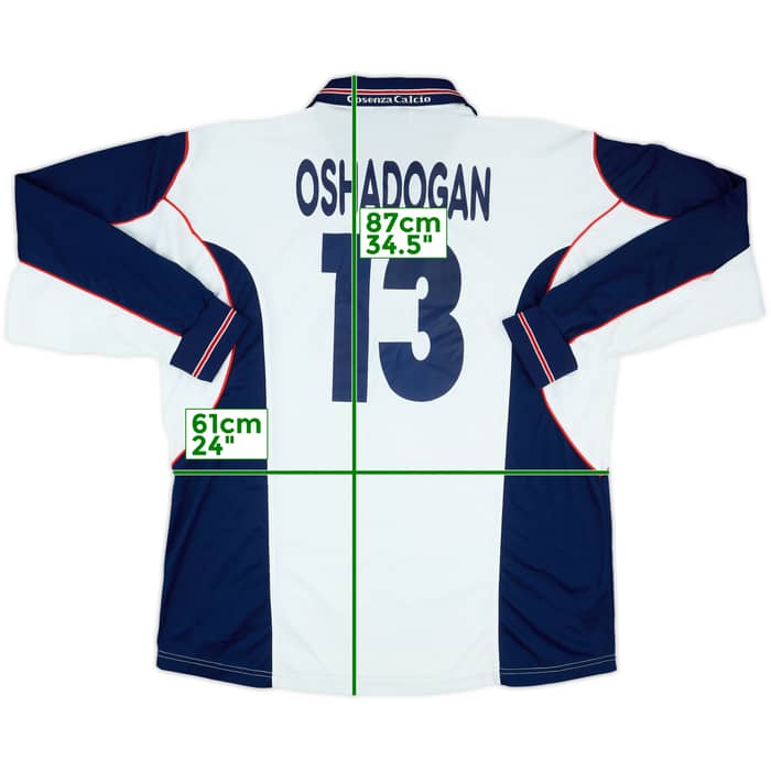 2001-02 Cosenza Match Issue Away L/S Shirt Oshadogan #13