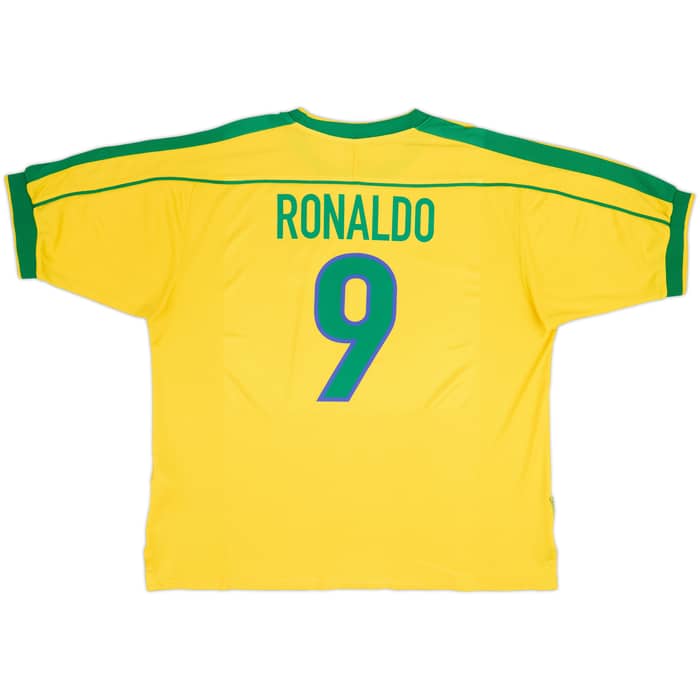 1998-00 Brazil Home Shirt Ronaldo #9 - 5/10 - (XL)