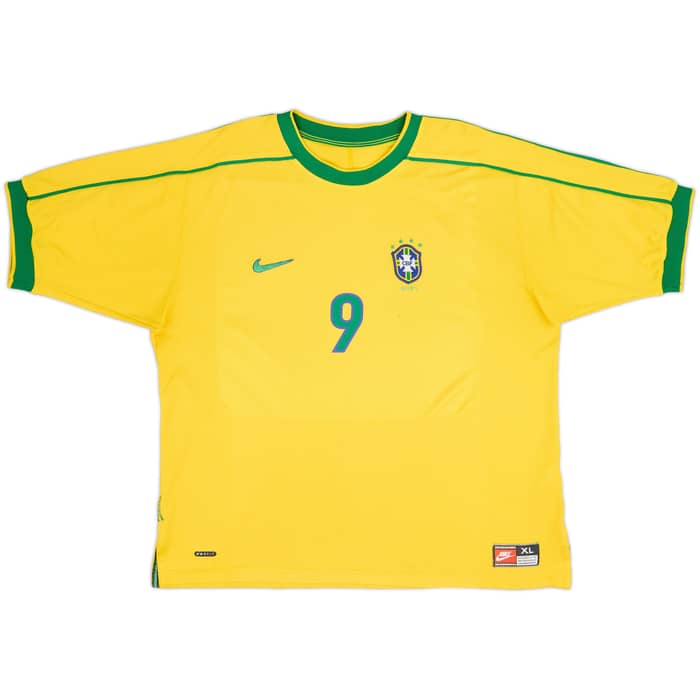 1998-00 Brazil Home Shirt Ronaldo #9 - 5/10 - (XL)