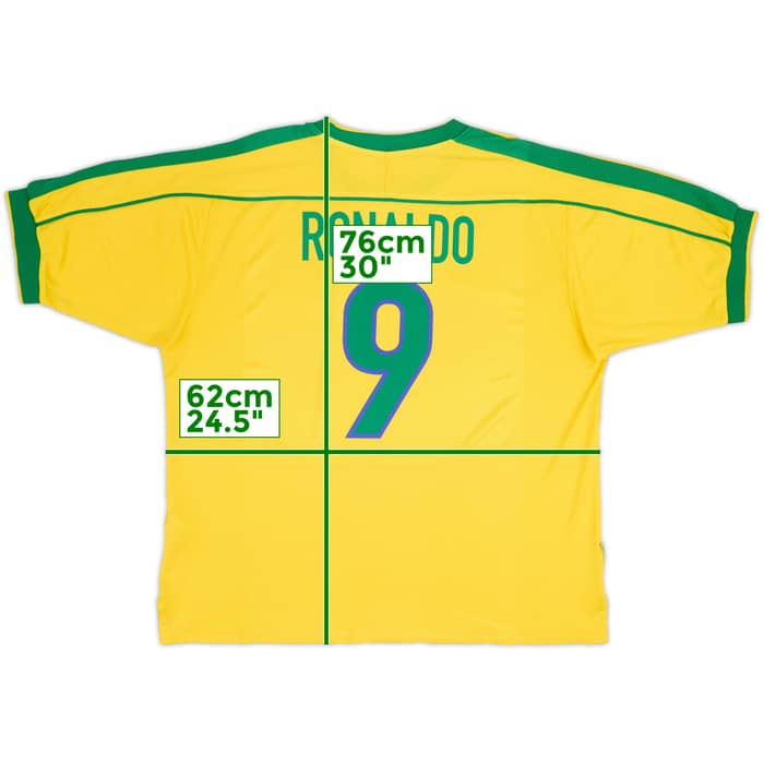 1998-00 Brazil Home Shirt Ronaldo #9 - 5/10 - (XL)
