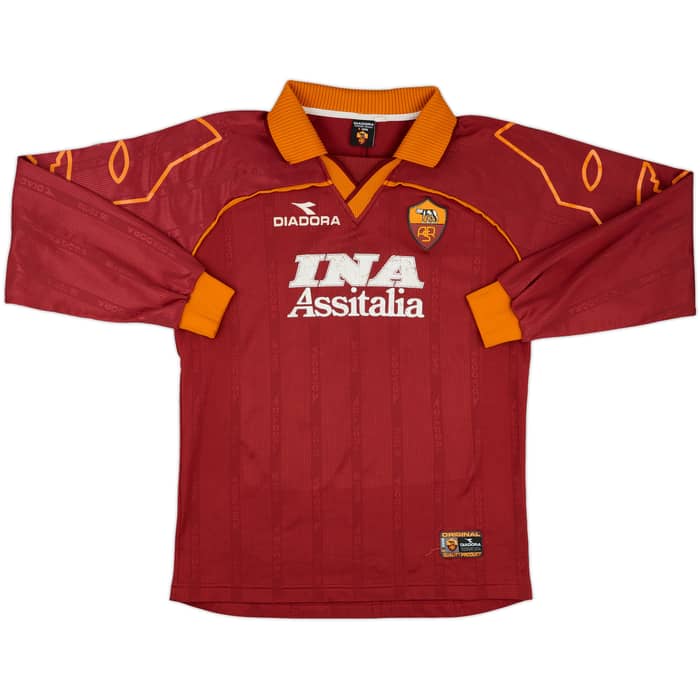 1999-00 Roma Match Issue Home L/S Shirt #7