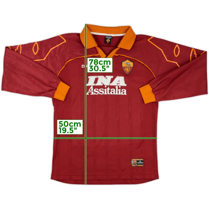 1999-00 Roma Match Issue Home L/S Shirt #7