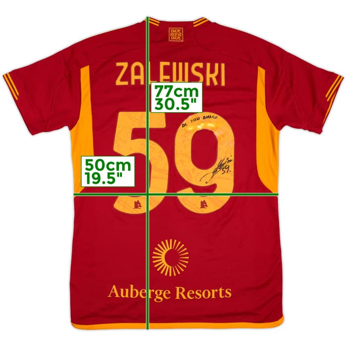 2023-24 Roma Match Issue Signed Home Shirt Zalewski #59