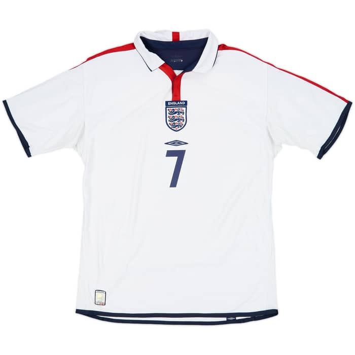 2003-05 England Home Shirt Beckham #7 - 7/10 - (L)