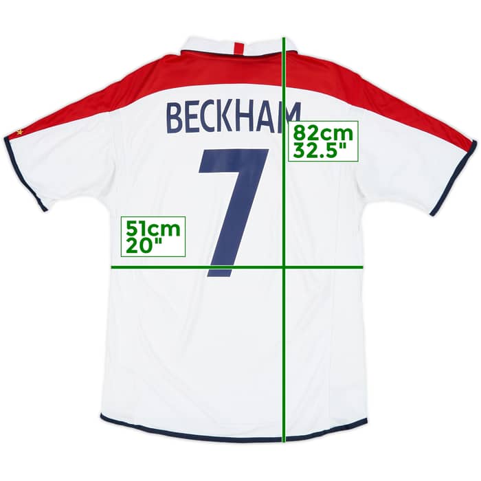 2003-05 England Home Shirt Beckham #7 - 7/10 - (L)