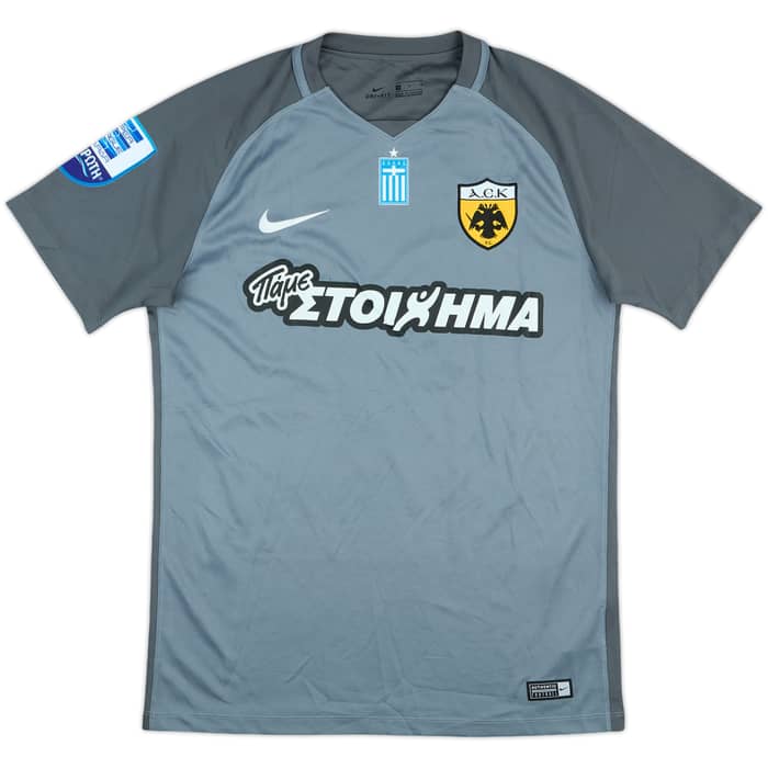 2017-18 AEK Athens Match Issue Away Shirt Klonaridis #28