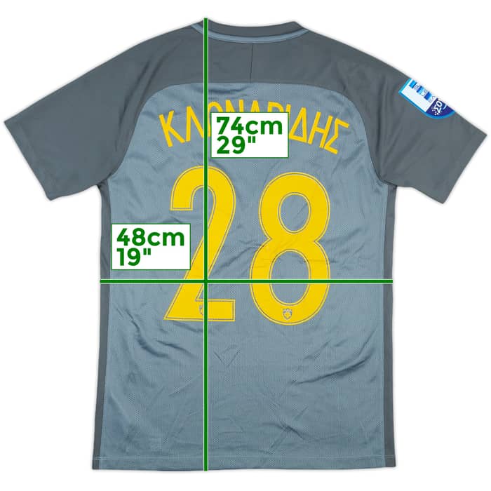 2017-18 AEK Athens Match Issue Away Shirt Klonaridis #28
