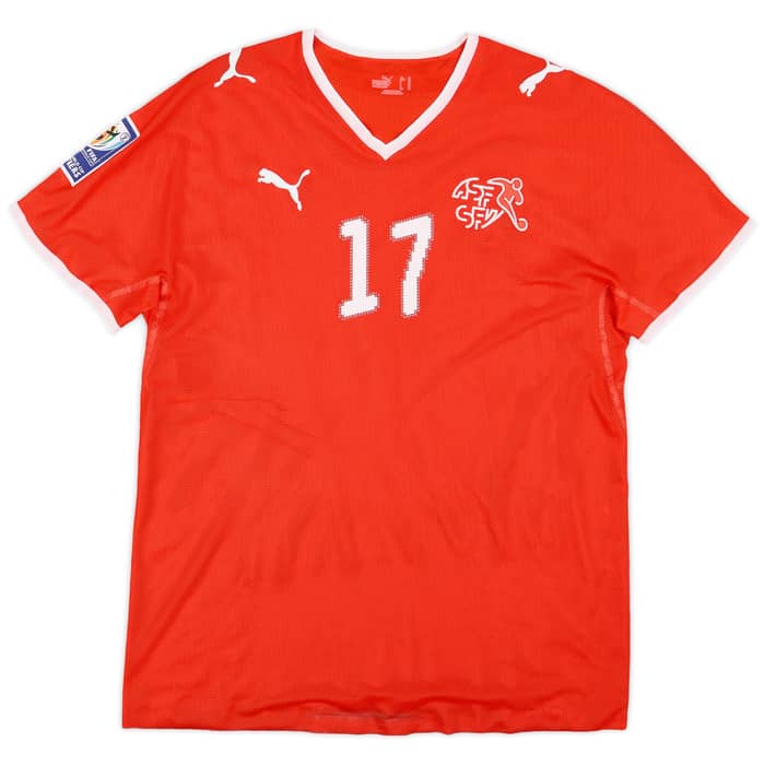 2008-10 Switzerland Match Issue World Cup Qualifiers Home Shirt Spycher #17
