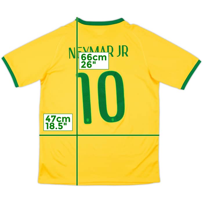 2014-15 Brazil Home Shirt Neymar Jr #10 - 8/10 - (XL.Boys)