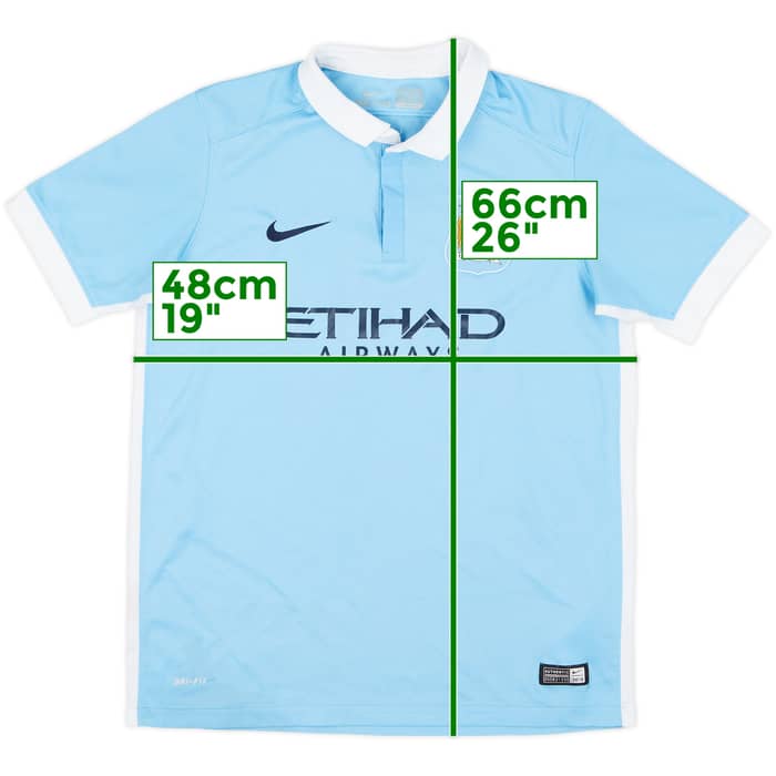 2015-16 Manchester City Home Shirt - 7/10 - (XL.Boys)