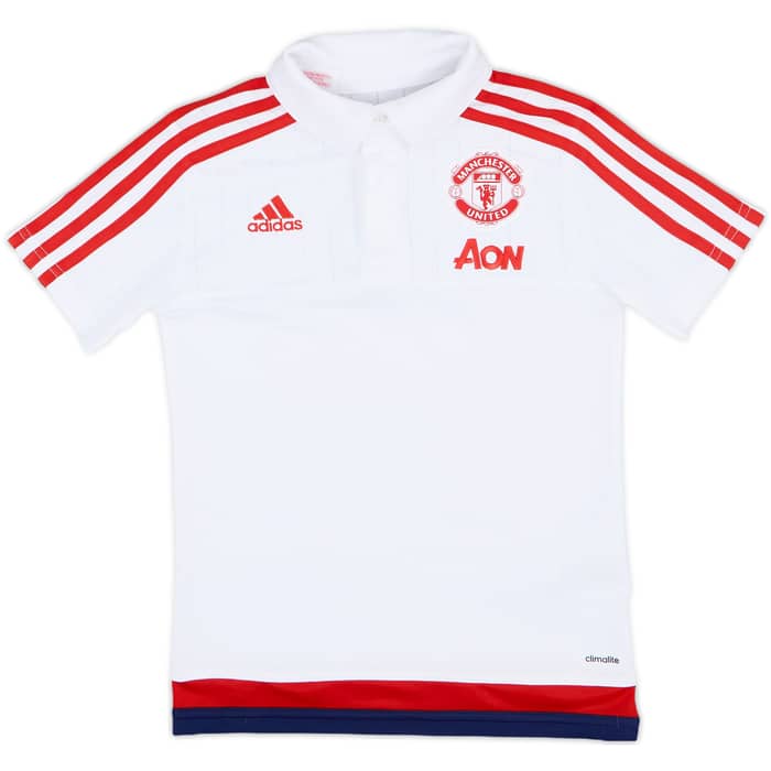 2015-16 Manchester United adidas Polo Shirt - 9/10 - (7-8 Years)