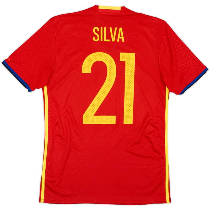 2016-17 Spain Home Shirt Silva #21 - 10/10 - (S)