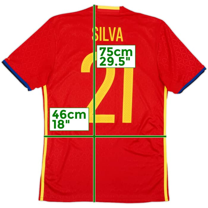 2016-17 Spain Home Shirt Silva #21 - 10/10 - (S)