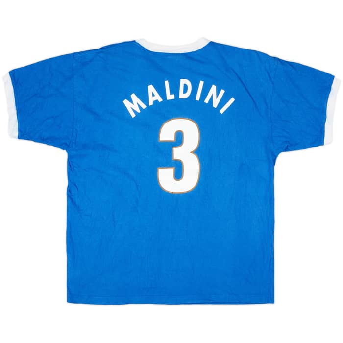 1998-99 Italy Nike Cotton Tee Maldini #3 - 8/10 - (XL)