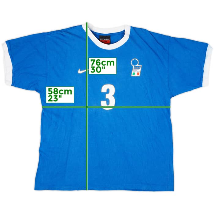 1998-99 Italy Nike Cotton Tee Maldini #3 - 8/10 - (XL)